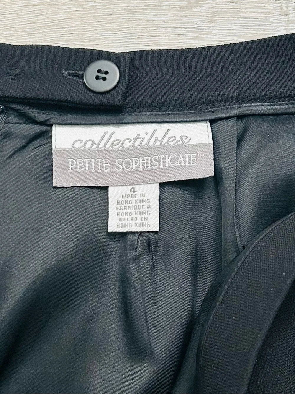 Petite Sophisticate Black Tailored Pencil Skirt